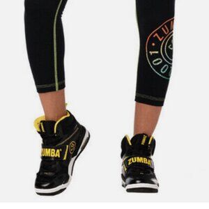 ZUMBA WEAR - COURT AIR 2.0 High Top Sneakers YELLOW/BLACK US 9.5 BN in BOX